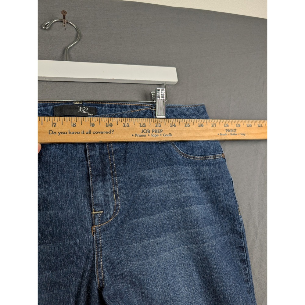 1822 Denim Womens 14W Blue Skinny Jeans‎ Raw Hem - Picture 5 of 9
